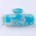 Molletta per capelli in acetato marmorizzato blu da donna, elegante accessorio minimalista. - Stile Rettangolare Motivo Marmo Blu e Bianco (Colore 20)