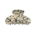 Molletta per capelli in acrilico geometrico motivo dalmata accessorio vintage stile chic - Beige con macchie nere