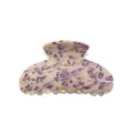 Morsetto per capelli in acrilico con motivo marmorizzato viola, design geometrico, elegante. - Marmo Viola e Bianco