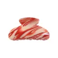 Molletta per capelli in acrilico marmorizzato rosso bianco elegante accessorio geometrico donna - Marmo Rosso e Bianco