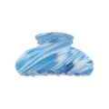 Molletta per capelli in acrilico marmorizzato blu e bianco accessorio elegante donna. - Marmo Blu Bianco