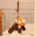 Adorable red panda plush toy pendant, soft stuffed animal doll for cute backpack and bag decor. - Raccoon
