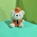 Cute police bear plush pendant detail showing the orange uniform and cap design clearly. - Firefighter Bear