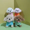 Cute dressed poodle plush toy detail, soft stuffed animal dog bag pendant keychain doll. - Mixed Style