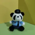 Cute police panda plush toy keychain pendant bag ornament fluffy doll for kids and gifts. - Police Panda / 14cm Gold Lobster Clasp