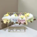Detailed shot of cute plush ice cream keychains with glasses and lemon slice decor. - Mixed Assortment