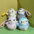 Simpatico portachiavi pinguino in peluche con gonna di pizzo, morbido ciondolo borsa. - Corda Colorata da 12cm / Misto