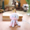 Cute pastel jellyfish plush toy keychain, soft stuffed octopus bag charm for women. - 17cm Keychains / Pink