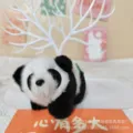 Cute panda plush toy pendant, soft stuffed animal keychain for bags and backpacks. - 12cm Gold Lobster Clasp / Lying Style Black
