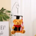 Plüschtier Absolvent Bär Schlüsselanhänger süße Cartoon Puppe Rucksack Anhänger Geschenk - 12cm / Brauner Abschluss-Bär