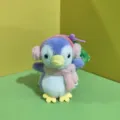 Cute headphone penguin plush toy pendant, soft stuffed animal keychain for kids and bags. - 12cm Elastic Cords / Purple