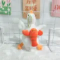 Ciondolo bambola oca bianca in peluche creativo con simpatico portachiavi aragosta borsa - Catenina a sfere ordinaria da 12 cm / Aragosta a trazione