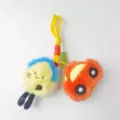 Süßer kreativer Haus und Auto Plüschtier Schlüsselanhänger Tasche Anhänger weiche Plüschpuppe. - Orange