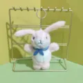 Cute pink plush bunny keychain plush toy doll with sailor collar, perfect bag charm accessory. - 12cm Flat Split Ring / Rabbit