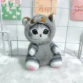 Lindo colgante de gato de peluche gris en detalle, material suave, accesorio ideal de bolso. - Cadena de Bolas 15CM / Gris