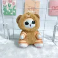 Lindo gato transformado de peluche colgante llavero muñeca de peluche adorno de bolso - Cadena de Bolas 15CM / Amarillo