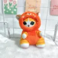 Lindo colgante de felpa de gato naranja llavero, suave peluche para decoración de bolso. - Cadena de Bolas 15CM / Naranja