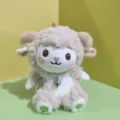Niedlicher Plüsch Schaf Schlüsselanhänger Detailansicht, weicher Anhänger mit Herz. - Grau / 15cm