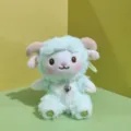 Süßes grünes Plüsch Schaf Anhänger flauschiges Lamm Tasche Plüschtier Schlüsselanhänger - Himmelblau / 15cm