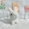 Cute white plush rabbit toy keychain fluffy doll bag pendant decoration soft accessory - 12cm Ordinary Bead Chain / White