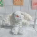 Cute floppy-eared white rabbit plush pendant keychain, soft stuffed animal bag charm for girls. - 15cm Ordinary Bead Chain / Rabbit