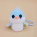 Cute blue and white titmouse plush doll pendant fluffy toy keychain lovely birthday gift - Titmouse - Blue