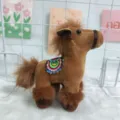 Cute plush horse pendant keychain, soft stuffed animal doll bag charm for kids and girls gift. - Saddle / Medium Coffee
