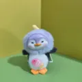 Cute plush vinyl penguin pendant cartoon doll bag hanging ornament keychain accessory. - Purple