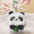 Süßer Cartoon Riesenpanda Plüsch Schlüsselanhänger Anhänger, weiche Stofftier Tasche Charm. - Grauer Pandakopf