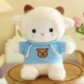 Simpatica pecorella di peluche con felpa blu e orsetto morbida bambola di stoffa regalo ragazza - Stile Felpa Blu