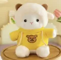 Peluche pecora carina con felpa con cappuccio gialla, morbida bambola per regalo di ragazze. - Stile Felpa Gialla