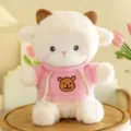 Simpatico peluche pecora con felpa rosa, morbida bambola per gioco e regalo bambini. - Stile Felpa Rosa