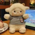 Simpatico pecorella peluche morbido bambola di stoffa compagno coccoloso regalo compleanno bimbe - Stile Maglione Grigio