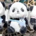 Niedlicher Panda Plüschtier Schlüsselanhänger weiche Stofftier Tasche Anhänger Geschenk für Kinder - Blaue Umhängetasche (Schlüsselanhänger)