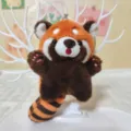 Cute red panda plush keychain soft stuffed animal doll bag pendant gift charm accessory - 12cm Gold Lobster Clasp / Raccoon