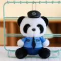 Süßer Polizeipanda Plüsch Schlüsselanhänger Cartoon Stofftier Rucksack Anhänger tolles Geschenk. - Polizei-Panda