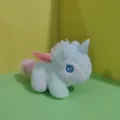 Cute colorful unicorn plush toy keychain pendant fluffy bag charm stuffed animal - 12cm Bead Chain / White