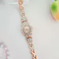 Luxury rose gold rhinestone women quartz watch sparkling crystal bracelet wristwatch for girls - Rose Gold
