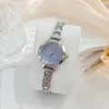 Montre quartz femme élégante avec bracelet en métal argenté et cadran violet style chic - Argent Violet