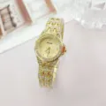 Gold rhinestone women quartz watch fashion steel band luxury diamond ladies wristwatch. - Gold