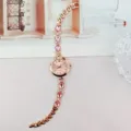 Luxus Roségold Damen Quarz Uhr Kristall Armbanduhr Mode elegante Geschenke Stil Neu - Roségold Rosa