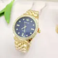 Orologio al quarzo elegante con strass e cinturino in acciaio, orologio dorato da donna. - Oro Blu Uomo