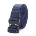 Durable tactical nylon belt with quick-release metal buckle for outdoor sports and daily wear. - 125cm / Navy Blue
