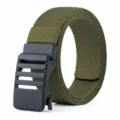 Outdoor elastic canvas tactical belt with automatic buckle for men casual daily wear military green - 125cm / Army Green