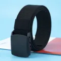 Men's non-magnetic tactical nylon belt outdoor sports military training canvas belt - 120cm / Black