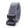 Cinturón táctico de nailon gris para hombre con hebilla de metal de liberación rápida. - 125cm / Gris