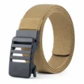 Wolf brown tactical elastic woven belt featuring automatic buckle for outdoor sports - 125cm / Coyote Brown