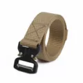 Cinturón táctico de nylon con hebilla metálica de liberación rápida, 3.8cm cinturón de entrenamiento. - 125cm / Marrón Lobo