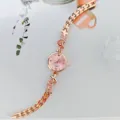 Damen Roségold Quarzuhr mit rosa Strass Schmetterling Armband elegante Modeuhr edel - Roségold Rosa