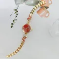 Beliebte Damen Quarzarmbanduhr mit rotem Zifferblatt und Strass Schleife Design Mode - Gold Rot